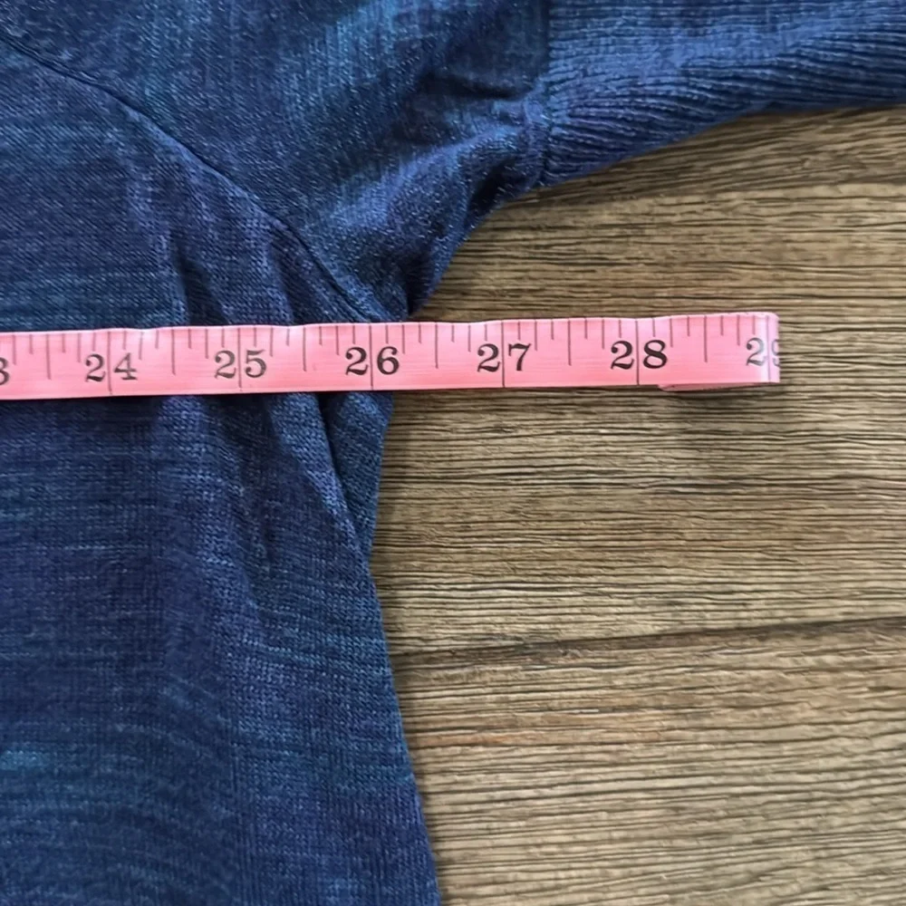 Torrid Space-Dye Duster V-Neck Button-Front Sweater Blue - Picture 14 of 16